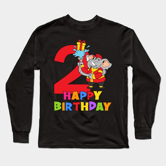 2nd Birthday Party 2 Year Old 2 Years Long Sleeve T-Shirt by KidsBirthdayPartyShirts